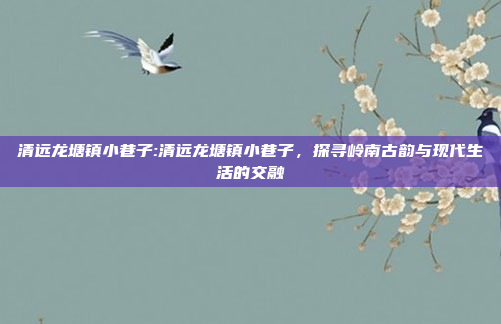 清远龙塘镇小巷子:清远龙塘镇小巷子，探寻岭南古韵与现代生活的交融