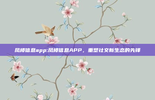 凤楼信息app:凤楼信息APP，重塑社交新生态的先锋