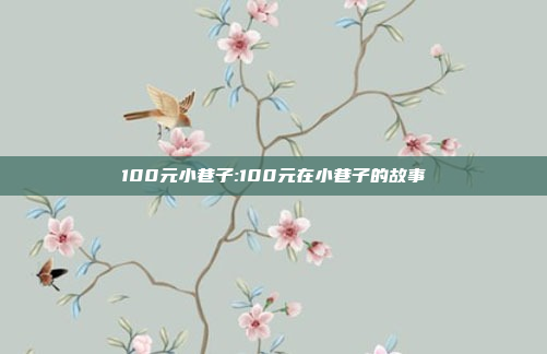 100元小巷子:100元在小巷子的故事